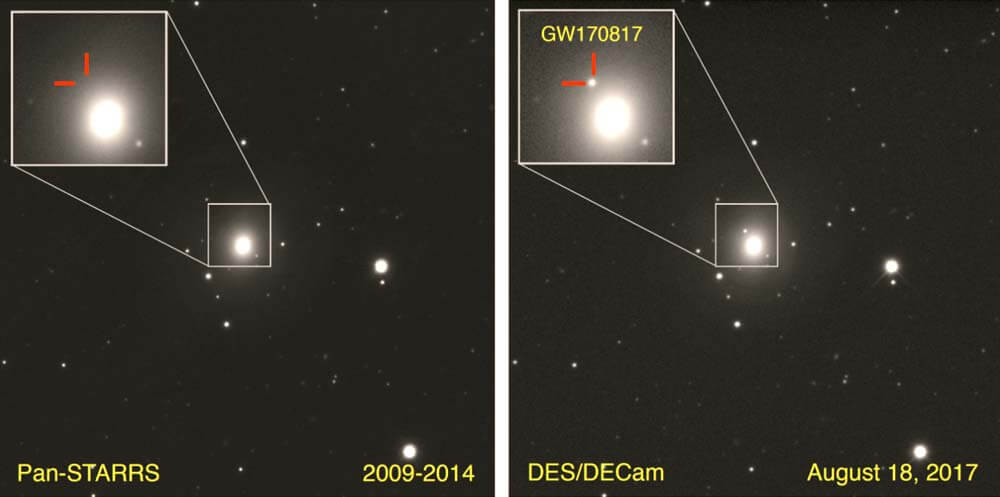 Evento GW170817 Fusión de estrellas de neutrones