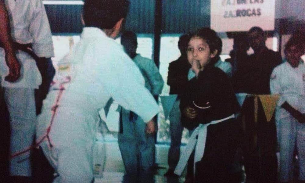 Roberto Carlos Reyes en combate de Karate Do