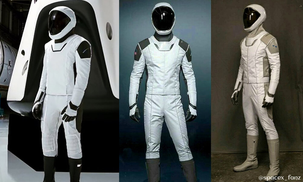 Modelos previos al traje final de SpaceX diseñado por José Fernandez